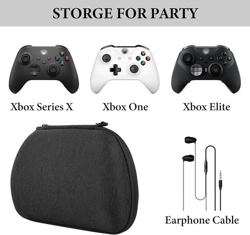 حقيبة سفر لوحدة التحكم Geekria متوافقة مع Xbox One، وXbox Series X/S، وXbox Wireless، وحقيبة حمل ذات هيكل صلب، ومساحة تخزين واقية مع جيب شبكي داخلي لكابل الشحن (رمادي) in Saudi Arabia