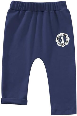 Baby Boys Cotton Pants with Slogan Print，3-Pack, 0-18 Months in Saudi Arabia