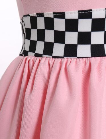 OBEEII Baby Girls Race Car Driver 1st 2nd Birthday Outfit Halloween Fancy Dress Checkerboard Printed Racer Girl Party Dress in Saudi Arabia
