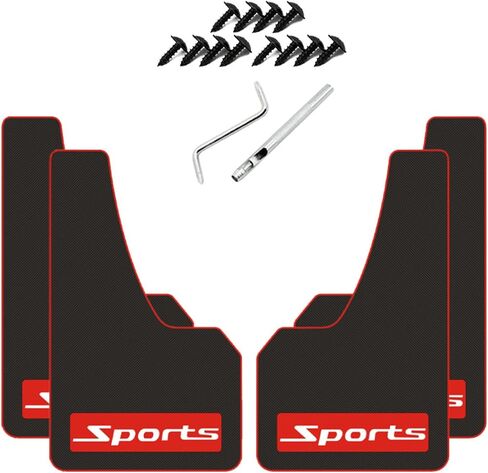 KEYOOG 4 Pcs Plus Size Universal Widening Automobile Mud Flap, Splash Guard, Fit for Pickup, Truck, Large Van, Soft Mud Guard of Sediment Resistant, 20 in/ 12 in/ 0.2 in,Black Sports in Saudi Arabia