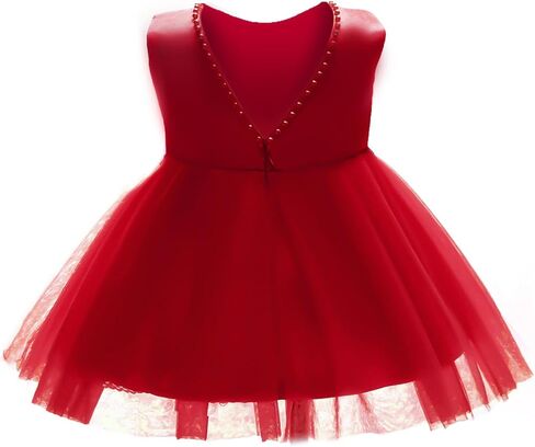 Baby Girls Formal Dress with Large Bowknot Tulle Backless Satin Party Birthday Baby Flower Girl Dresses in Saudi Arabia