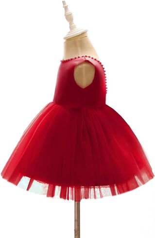 Baby Girls Formal Dress with Large Bowknot Tulle Backless Satin Party Birthday Baby Flower Girl Dresses in Saudi Arabia