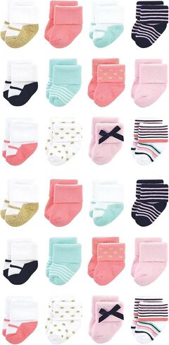 جوارب تيري غنية بالقطن للأطفال من الجنسين من Little Treasure، عبوة من 24 قطعة in Kuwait