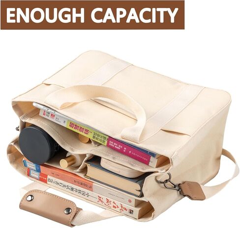 احصل على حقيبة حمل من القماش مع جيوب، وحقيبة كروس كبيرة للنساء، وحقيبة كتف كاجوال، وحقيبة حمل كل شيء مع مقصورات in Kuwait