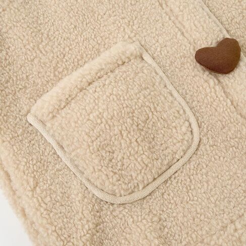 Miipat Toddler Girls Winter Coat Kids Fleece Hooded Jacket Zip Up Baby Thick Warm Outerwear Overcoat in Kuwait