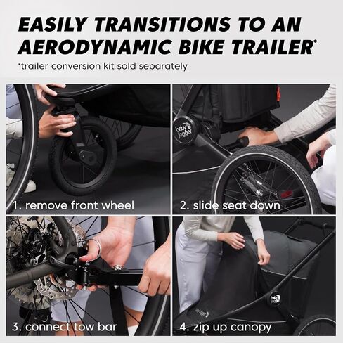 Baby Jogger City Prix Jogger x Bike Trailer - يمكن أن تتحول إلى مقطورة دراجة للأطفال in Saudi Arabia