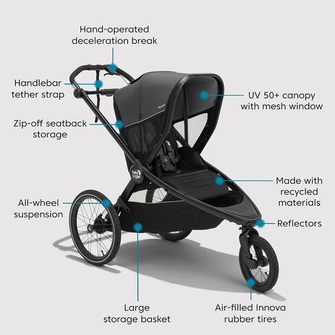 Baby Jogger City Prix Jogger x Bike Trailer - يمكن أن تتحول إلى مقطورة دراجة للأطفال in Saudi Arabia