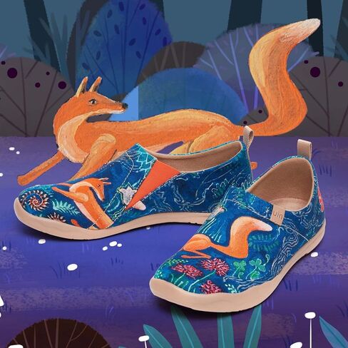 UIN Women's Walking Travel Shoes Slip On Canvas Casual Loafers Lightweight Comfort Fashion Sneaker China Art in Kuwait