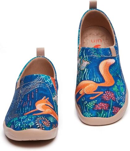 UIN Women's Walking Travel Shoes Slip On Canvas Casual Loafers Lightweight Comfort Fashion Sneaker China Art in Kuwait