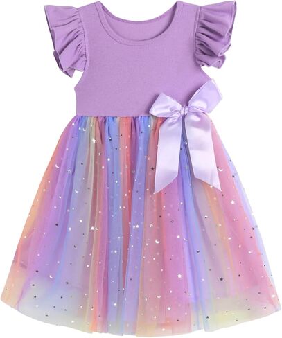 Niyage Girls Dress Tulle Tutu Toddler Ruffle Sleeveless Casual Princess Dresses in Saudi Arabia