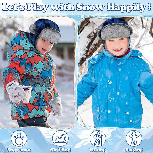 Sarfel Toddler Winter Hat Warm Fur Fleece Baby Boy Winter Hat Kids Trapper Hat Toddler Snow Hat Girls Winter Hat with Earflap in Saudi Arabia