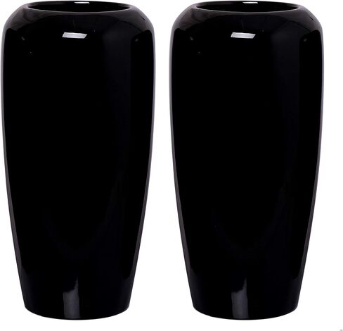 Hosley Set of 2 Grey Ceramic Vase 7.25" High. Ideal Gift for Home Weddings Party Spa Meditation Home Office in Kuwait