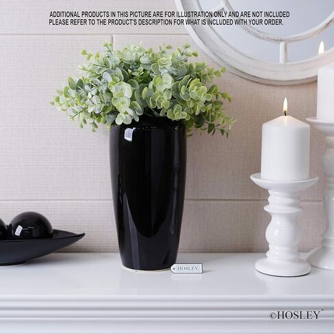 Hosley Set of 2 Grey Ceramic Vase 7.25" High. Ideal Gift for Home Weddings Party Spa Meditation Home Office in Kuwait