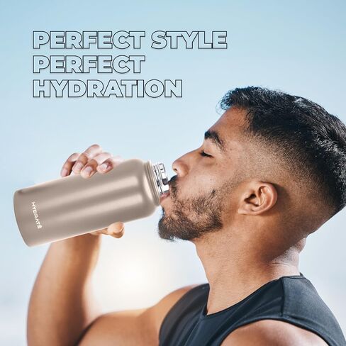 Hydrate 32oz Insulated Water Bottle with Straw - Double-Wall Vacuum Insulation - Chug and Straw Lid - Keeps Drinks Cold or Hot for Longer - Leak-Proof with Strap - Ideal for School - Chilli Pepper in Saudi Arabia