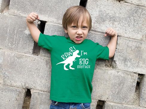 rawr im Big Brother Shirt Dinosaur Toddler boy Tshirt Dino Announcement ouotfit. in Saudi Arabia