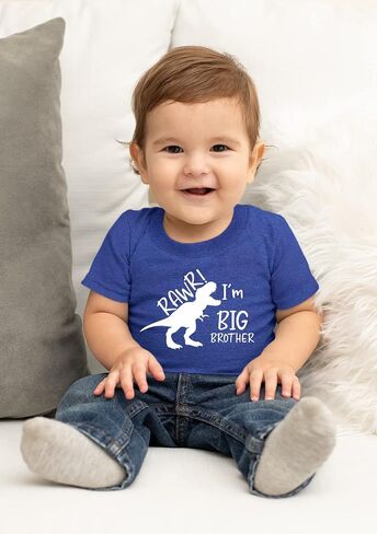 rawr im Big Brother Shirt Dinosaur Toddler boy Tshirt Dino Announcement ouotfit. in Saudi Arabia