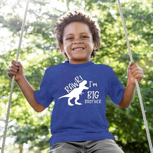rawr im Big Brother Shirt Dinosaur Toddler boy Tshirt Dino Announcement ouotfit. in Saudi Arabia