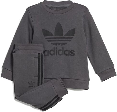 adidas Originals Infant/Toddler Boy's Trefoil Long-Sleeve Crewneck Sweatshirt and Jogger Pants Set (Grey Five) (US, Age, 2 Years, Grey Five) in Saudi Arabia
