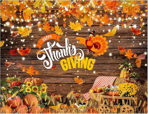 YYNXSY Thanksgiving Backdrop Fall Backdorp Thanksgiving Turkey Pumpkin Decoration Backdrop Autumn Banner Party Backdrops 7X5FT YY-2530 in Saudi Arabia