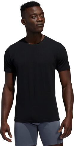 adidas Men's Stretch Cotton Crew Neck Undershirts (2-Pack), White/White, Small in Saudi Arabia