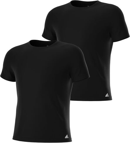 adidas Men's Stretch Cotton Crew Neck Undershirts (2-Pack), White/White, Small in Saudi Arabia