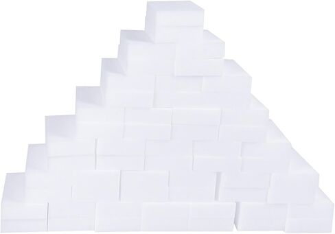 100 Pack Magic Sponge Eraser, Melamine Sponges Foam Pads in Bulk, Multi-Functional Household Cleaning Sponges for Kitchen, Furniture, Bathtub, Bathroom, Wall Cleaner in Saudi Arabia