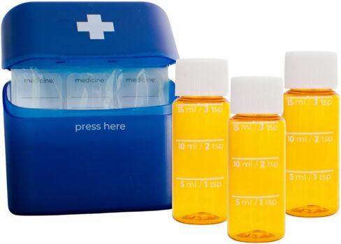 Allermates 3 Pack of Travel Size, Mini Meds Bottle with Hard Shell Case - Amber in Kuwait