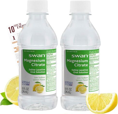 Bleam Health 2 Pack Swan Magnesium Citrate Oral Solution 10 Oz Each Cherry Flavor - Gentle and Effective Liquid Laxative for Regularity Digestive Health Tip Card - 2 Pack in Saudi Arabia