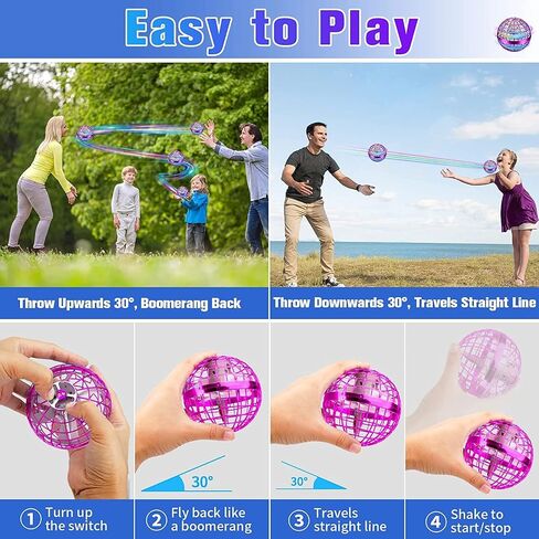 Flying Orb Ball – 2024 Upgraded Galaxy Boomerang Ball, LED Colorful Hover Ball Toy, Magic Spinning Flying Ball for or 6 7 8+ Year Old Boys Girls Indoor & Outdoor Fun Xmas Gifts (Blue) in Saudi Arabia