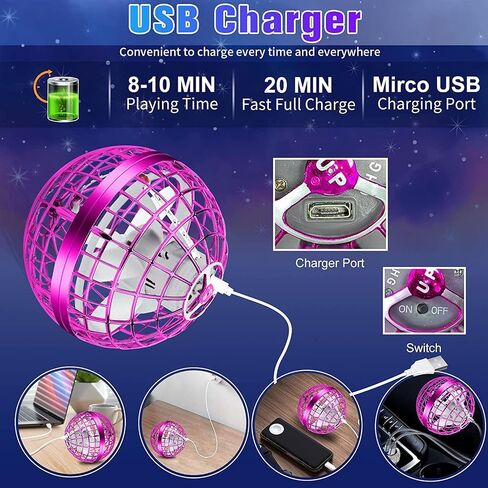 Flying Orb Ball – 2024 Upgraded Galaxy Boomerang Ball, LED Colorful Hover Ball Toy, Magic Spinning Flying Ball for or 6 7 8+ Year Old Boys Girls Indoor & Outdoor Fun Xmas Gifts (Blue) in Saudi Arabia