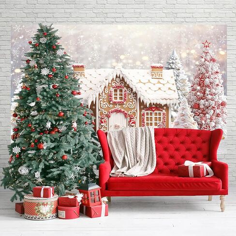mocsicka عيد الميلاد الزنجبيل منزل خلفية الشتاء ندفة الثلج خلفية الزنجبيل منزل زينة عيد الميلاد لCandyland تحت عنوان راية صور كشك الدعائم (أبيض، 7x5ft (82x60 بوصة)) in Saudi Arabia