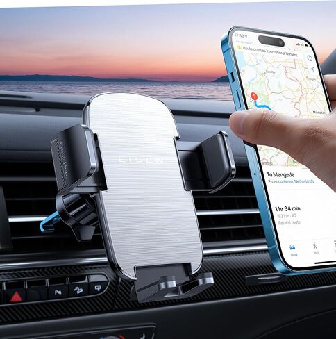 LISEN 2024 Newest Phone Mount for Car Vent, Universal Car Phone Holder Mount with Friendly Air Vent Clip Cell Phone Car Mount for iPhone Car Mount Fits iPhone 15 14 13 12 Series Samsung All Phones in Saudi Arabia