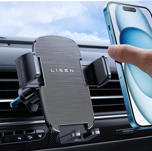 LISEN 2024 Newest Phone Mount for Car Vent, Universal Car Phone Holder Mount with Friendly Air Vent Clip Cell Phone Car Mount for iPhone Car Mount Fits iPhone 15 14 13 12 Series Samsung All Phones in Saudi Arabia