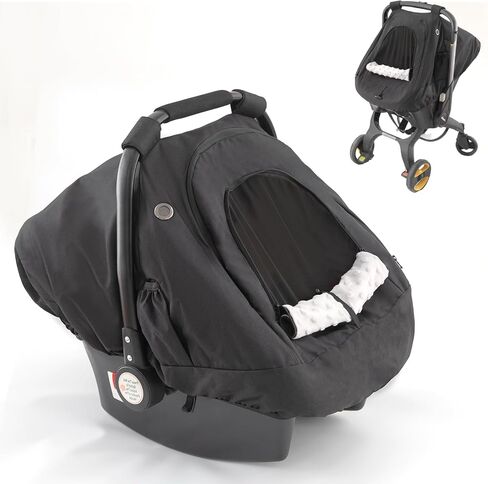 Winter Baby Car Seat Cover, Windproof Infant Warm Carseat Canopy with Breathable Mesh Window for Newborn Boys and Girls（Navy Blue） in Saudi Arabia