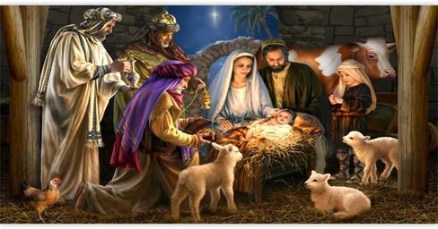 Fabric Nativity Backdrop Scene 8x6ft Christmas Nativity Backdrop Manger Holy Child Backdrop Christmas Church Display Backdrop Merry Christmas Backdrop Jesus Christian Backdrop in Saudi Arabia