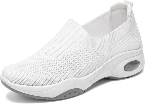 Padgene Women Walking Shoes Sock Sneakers Slip-On Breathable Mesh Trainers Women's Comfortable Casual Ladies Air Cushion Athletic Shoes Running Jogging Shoes in Saudi Arabia