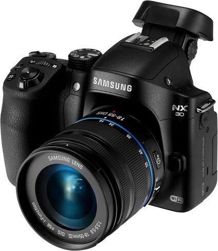 Samsung NX30 20.3MP CMOS Smart WiFi & NFC Mirrorless Digital Camera with 18-55mm Lens and 3" AMOLED Touch Screen and EVF (Black) (Renewed) in Saudi Arabia