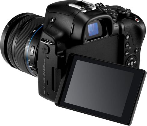 Samsung NX30 20.3MP CMOS Smart WiFi & NFC Mirrorless Digital Camera with 18-55mm Lens and 3" AMOLED Touch Screen and EVF (Black) (Renewed) in Saudi Arabia