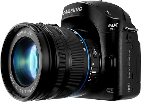 Samsung NX30 20.3MP CMOS Smart WiFi & NFC Mirrorless Digital Camera with 18-55mm Lens and 3" AMOLED Touch Screen and EVF (Black) (Renewed) in Saudi Arabia