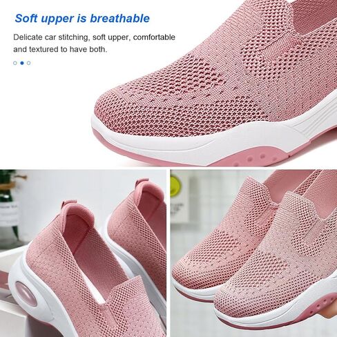 أحذية مشي نسائية من Padgene أحذية رياضية جورب سهلة الارتداء شبكية قابلة للتنفس أحذية نسائية مريحة كاجوال للسيدات وسادة هوائية أحذية رياضية للجري والركض in Kuwait
