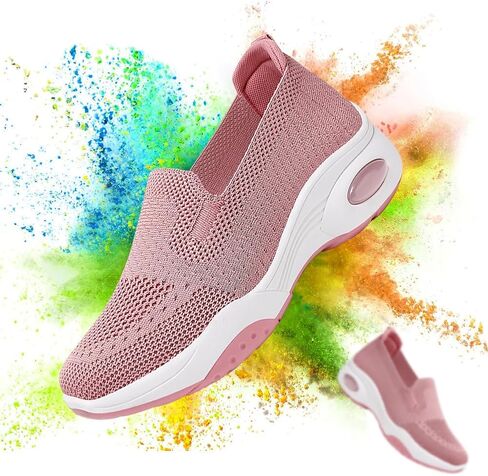 أحذية مشي نسائية من Padgene أحذية رياضية جورب سهلة الارتداء شبكية قابلة للتنفس أحذية نسائية مريحة كاجوال للسيدات وسادة هوائية أحذية رياضية للجري والركض in Kuwait