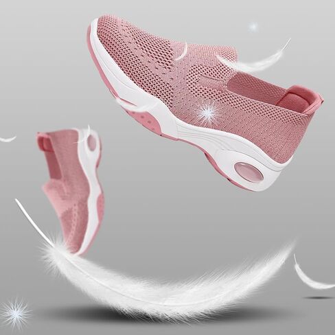 أحذية مشي نسائية من Padgene أحذية رياضية جورب سهلة الارتداء شبكية قابلة للتنفس أحذية نسائية مريحة كاجوال للسيدات وسادة هوائية أحذية رياضية للجري والركض in Kuwait