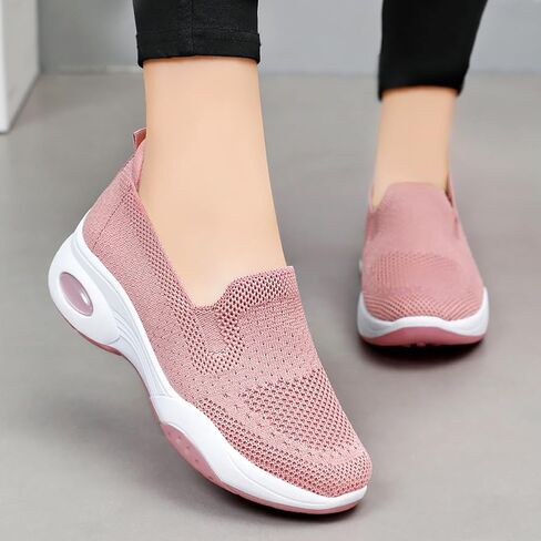 أحذية مشي نسائية من Padgene أحذية رياضية جورب سهلة الارتداء شبكية قابلة للتنفس أحذية نسائية مريحة كاجوال للسيدات وسادة هوائية أحذية رياضية للجري والركض in Kuwait