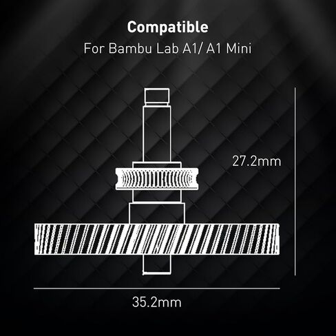 A1 Mini Extruder Gear, with Aluminum Alloy Handle,A1 Mini xirbbo Extruder Gear Assembly CNC POM Nano Coated Hardened Steel for Bambu Lab A1 Mini Extrusion Head Gear 3D Printer Accessory (Gold) in Saudi Arabia