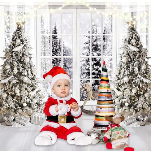 10X10FT White Christmas Backdrop Christmas Backdrop with Window Xmas Backdrop Christmas Banners Indoor Christmas Background Decoration F107 in Saudi Arabia