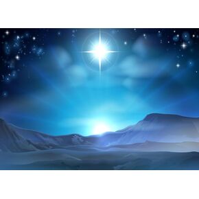 LYCGS 7X5ft Nativity Backdrop Christmas Backdrop Christmas Star Night Star of Bethlehem Over Desert Birth of Jesus Background Merry Christmas Jesus Backdrop Xmas Winter Backdrop X-309