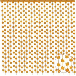 2 Pack 3.28 ft x 6.56 ftThanksgiving Foil Fringe Curtain Photo Props Backdrop Autumn Maple Leaves Foil Fringe Curtains Decorations for Party Supplies Farm Harvest Banner Photo Booth