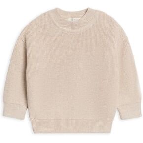 Colored Organics Baby and Kids Organic Cotton Knit Sweater - Long Sleeve Knit Pullover - Heather Oat - 18-24M