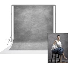 UrcTepics 8x10ft Light Grey Portrait Backdrop Abstract Headshot Backdrops for Photography Professional Studio Photoshoot Backdrop Yearbook School Photographic Artistic Background