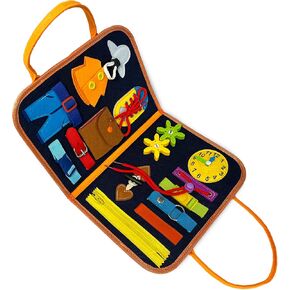Busy Board, Montessori Toys, Gifts for 3 4 5 Year Old Girls and Boys, Sensory Toys for Preschoolers, Preschool Educational Toys, Travel Activities, Learning Toy, Fine Motor Skills